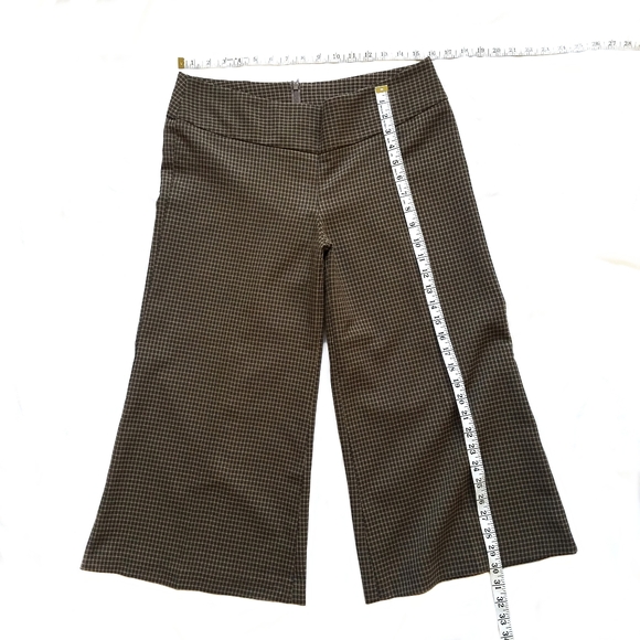 Star City | Pants & Jumpsuits | Brown Tiny Plaid Gauchos | Poshmark